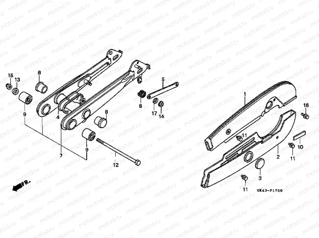 F-17 REAR FORK / CHAIN ​​CABINET (C50DF / DG)
