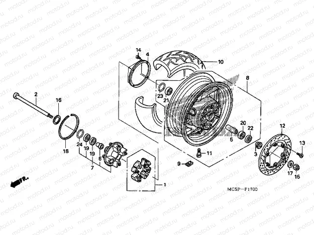 F-17 REAR WHEEL