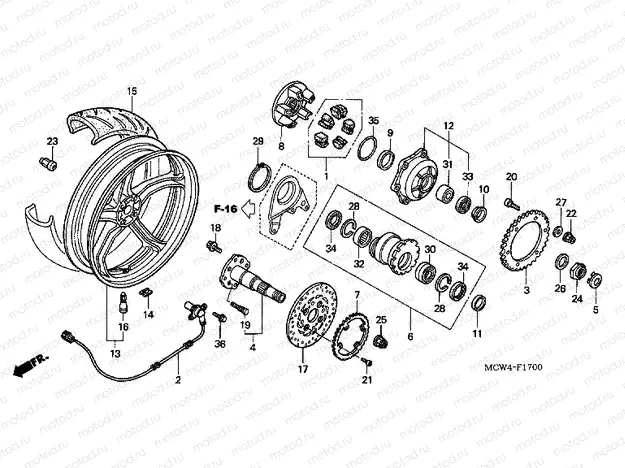 F-17 REAR WHEEL