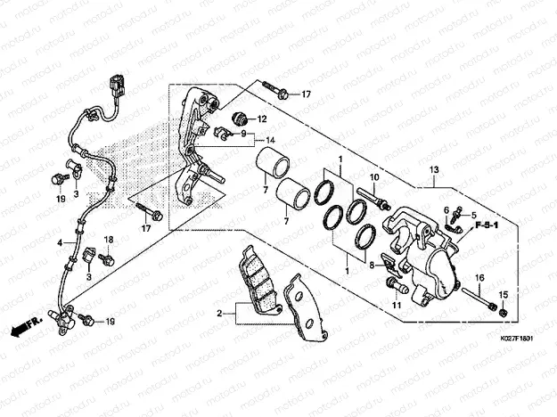 F-18-1 FRONT BRAKE CALIPER (ABS)