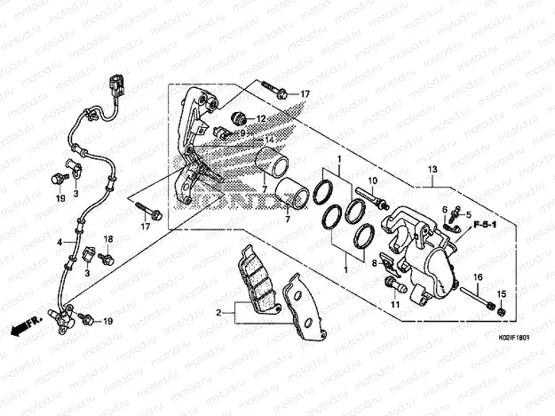 F-18-1 FRONT BRAKE CALIPER (ABS)