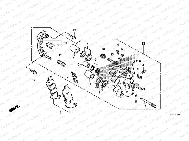 F-18 FRONT BRAKE CALIPER (SH125, D / SH150, D)