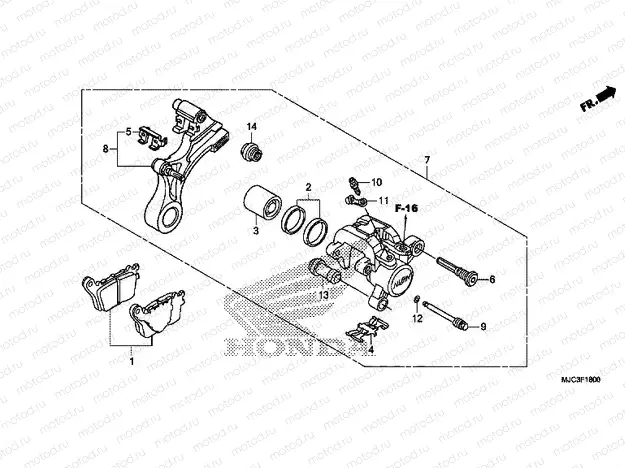 F-18 REAR BRAKE CALIPER (CBR600RR)