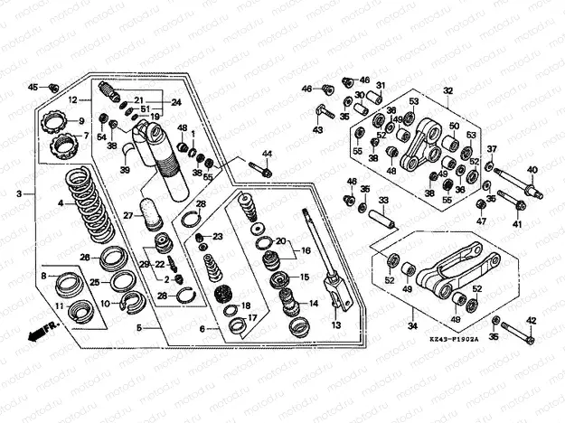 F-19-2 REAR SHOCK ABSORBER (CR125RS / RT)