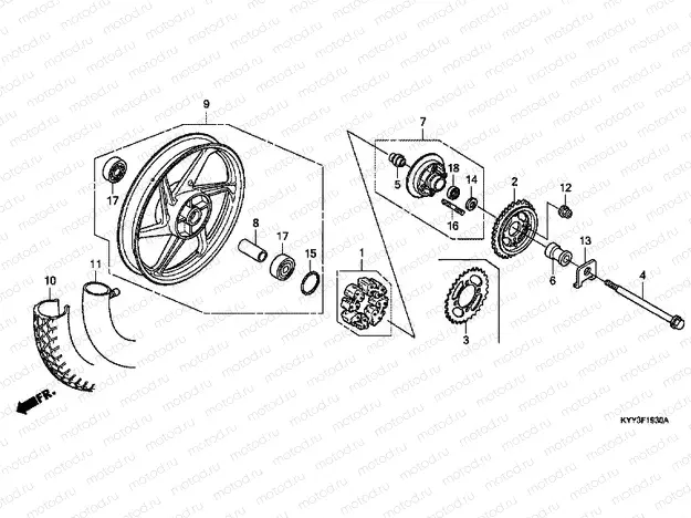 F-19-30 REAR WHEEL (MOLDED)