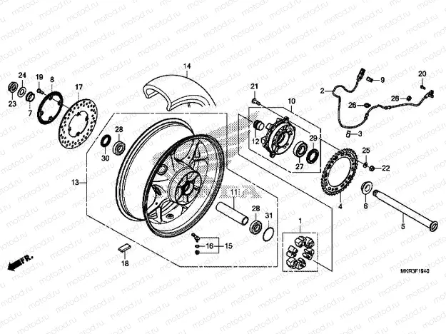 F-19-40 REAR WHEEL