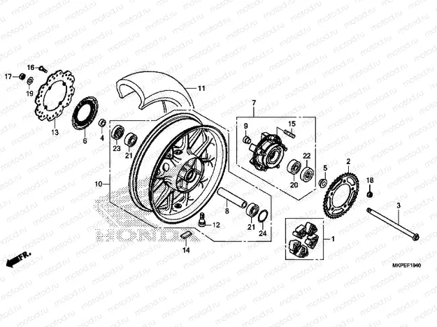 F-19-40 REAR WHEEL