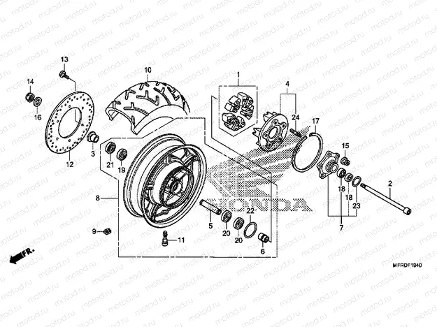 F-19-40 REAR WHEEL (VT1300CR)