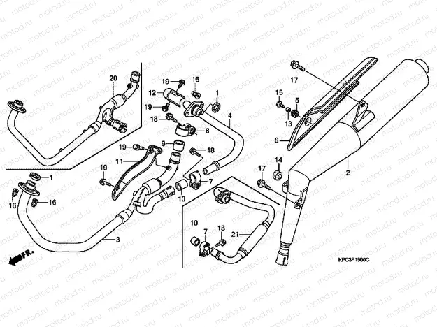 F-19 EXHAUST DRUM (XL125V1 / 2/3/4/5/6)