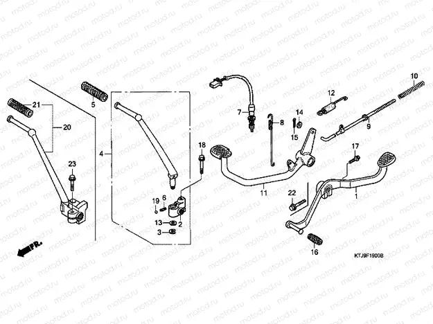 F-19 PEDAL / PUSH LEVER ARM