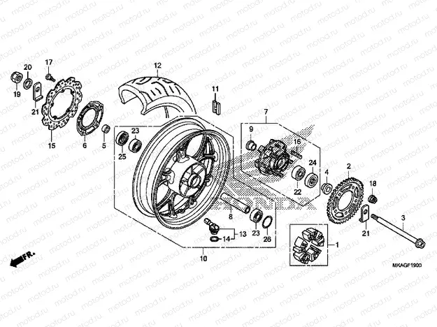 F-19 REAR WHEEL
