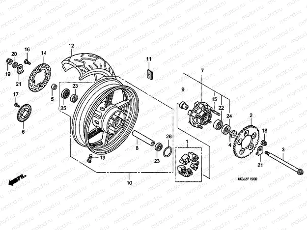 F-19 REAR WHEEL