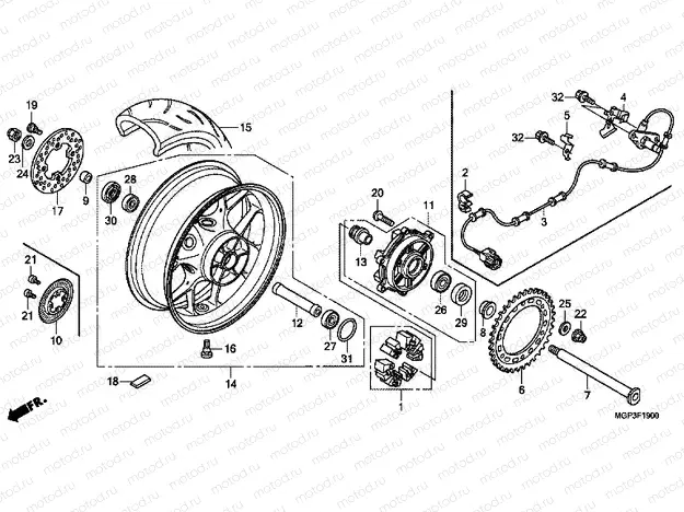 F-19 REAR WHEEL