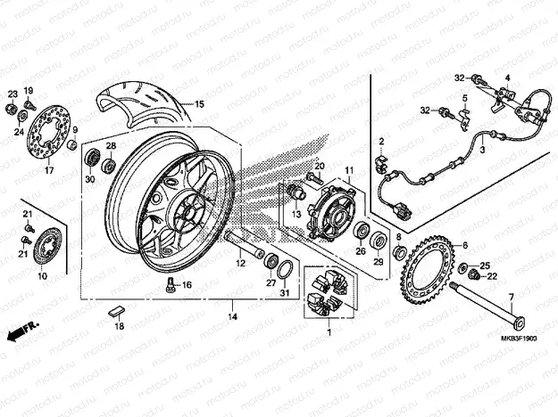 F-19 REAR WHEEL