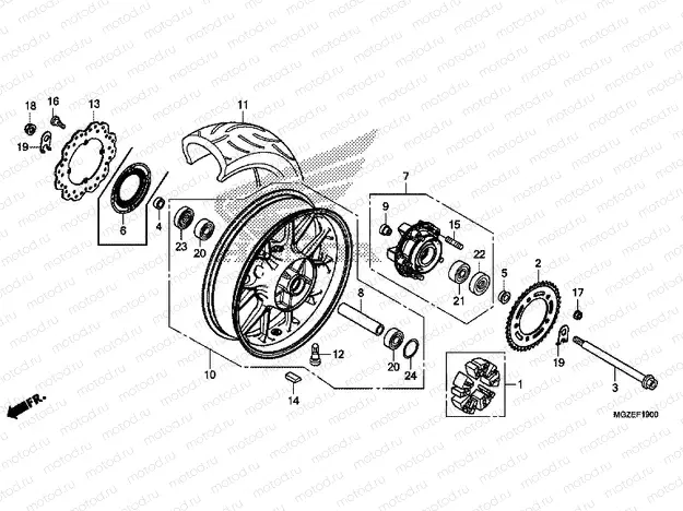 F-19 REAR WHEEL