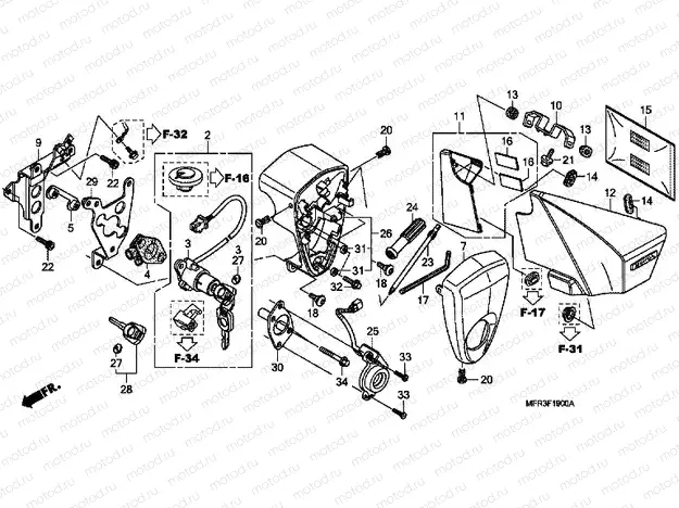 F-19 SIDE COVER / TOOLS / COMBINATION SWITCH