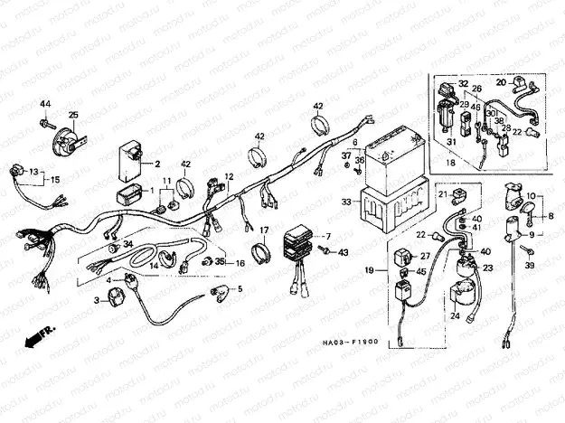F-19 WIRING HARNESS / BATTERY