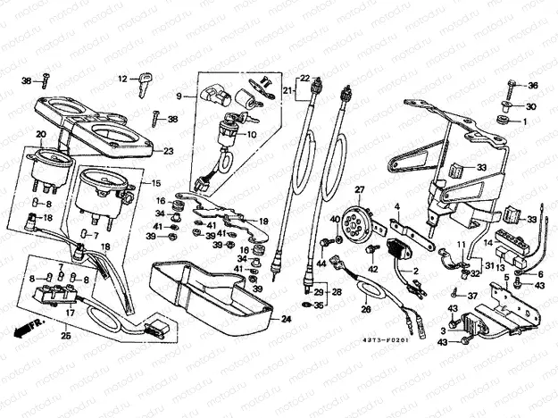 F-2-1 METER / HORN / KEY KIT (EXCEPT XL125S-CM)
