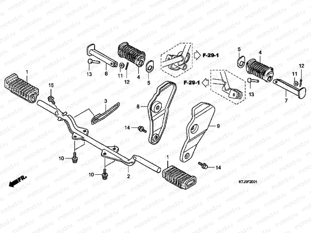 F-20-1 FOOTREST (CGR125SH8, A, B)