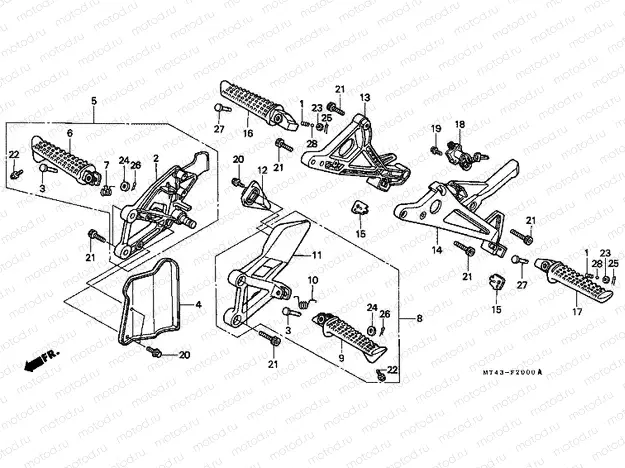 F-20 FOOTREST (VFR750FL / FM / FN / FP)