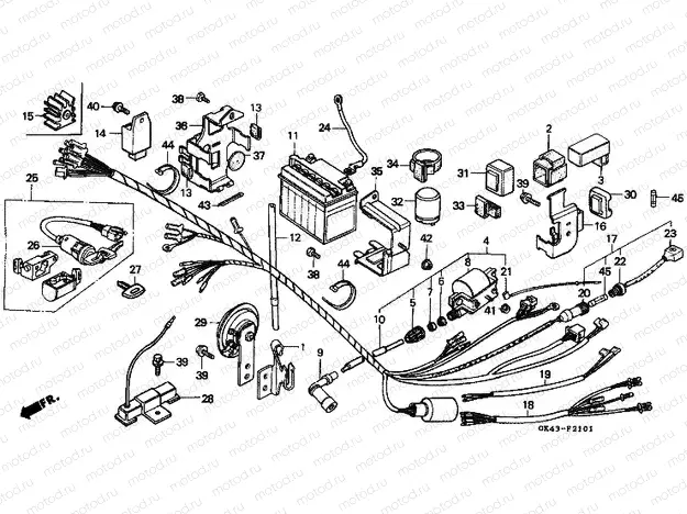 F-21-1 WIRING HARNESS / BATTERY (C50LAG / G / J / N / SN)