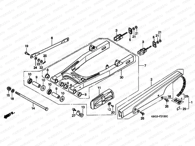 F-21 REAR SWING ARM / CHAIN ​​CABINET