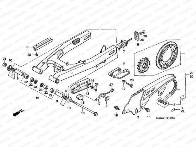 F-21 SWINGARM/CHAIN CASE