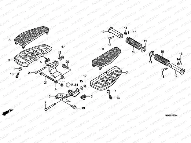 F-22-1 FOOTREST (KO)