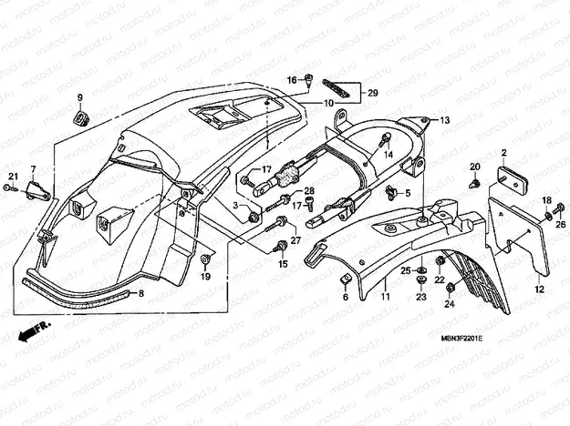 F-22-1 REAR FENDER (DK / ED / U)