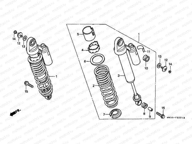 F-22-1 REAR SHOCK ABSORBER (CB750F2)