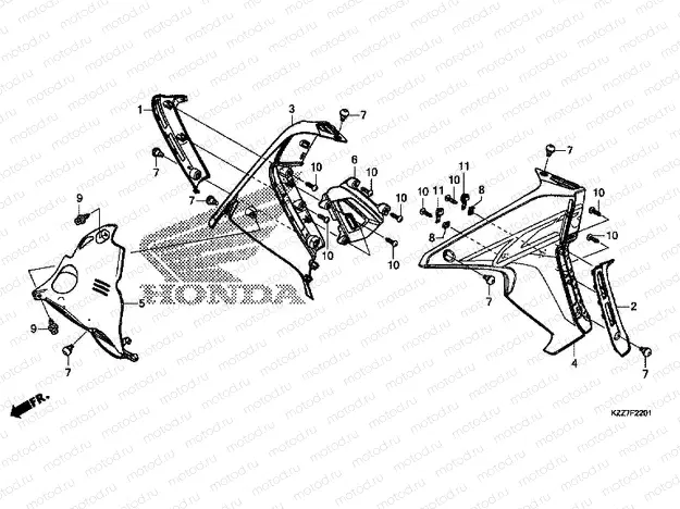 F-22-1 SHROUD (CRF250RL/RLA)