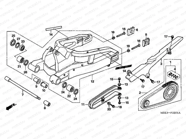 F-22-1 SWING ARM (CBR600RR5 / 6)
