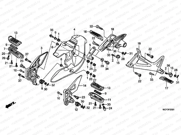 F-23-1 FOOTREST (VFR800XD)