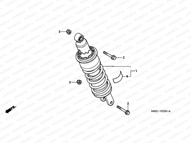 F-23-1 REAR SHOCK ABSORBER (CB600F3 / 4/5/6)