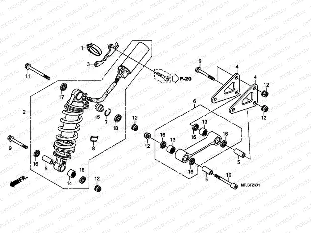 F-23-1 REAR SHOCK ABSORBER (CBR600RA)