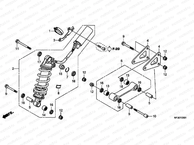 F-23-1 REAR SHOCK ABSORBER (CBR600RA)