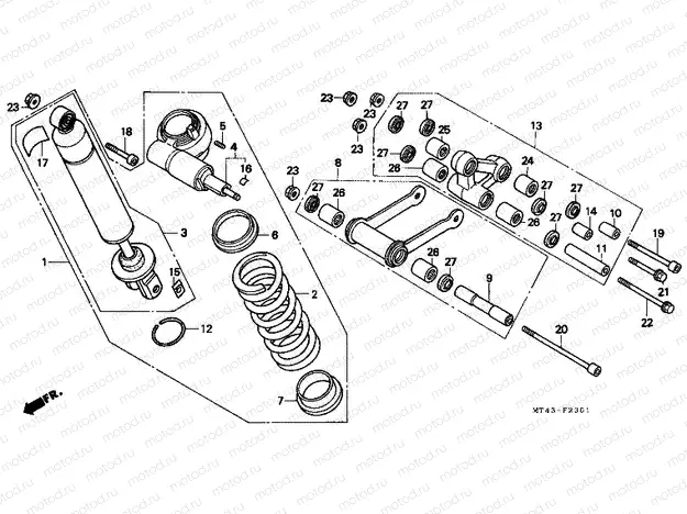 F-23-1 REAR SHOCK ABSORBER (VFR750FN / FP)