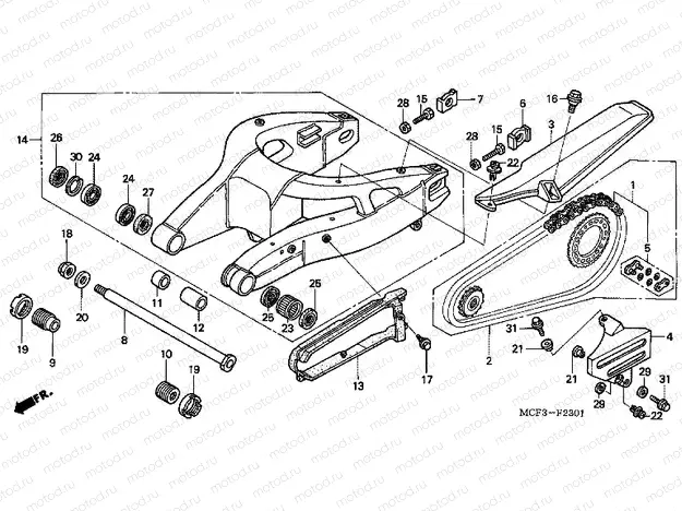 F-23-1 SWING ARM (VTR1000SP2 / 3/4/5/6)