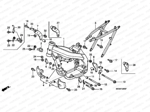 F-23 FRAME HOUSING (CRF450R2,3,4)