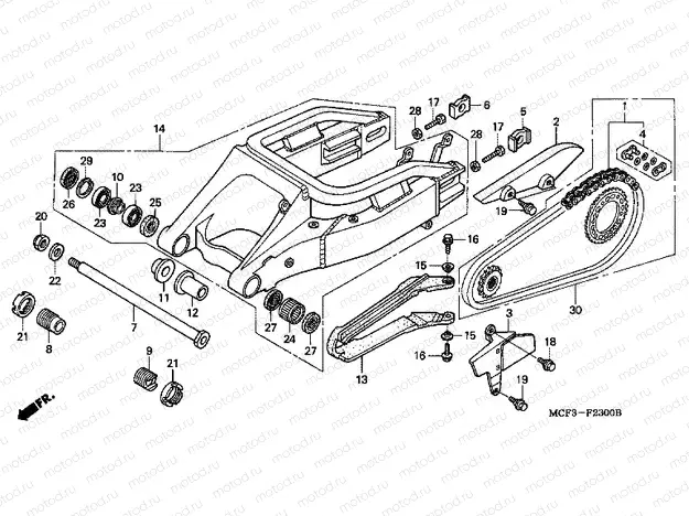 F-23 SWING ARM (VTR1000SPY / 1)