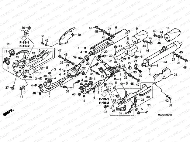 F-24-1 EXHAUST MUFFLER (6-E,EK,F ,U,2ED)(7/8-EXCEPT BR)