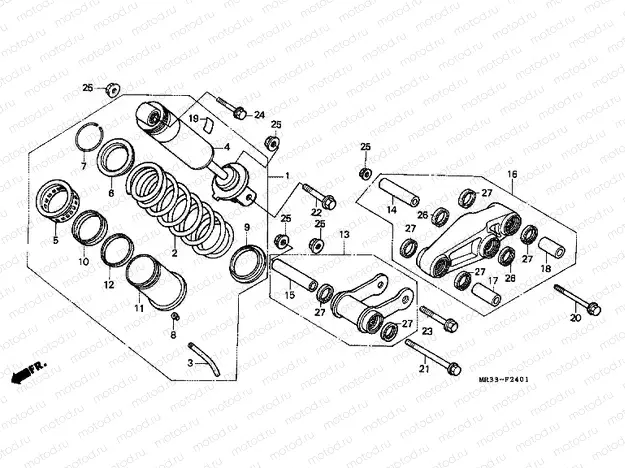 F-24-1 REAR SHOCK ABSORBER (CBR500FK / FL / FM)