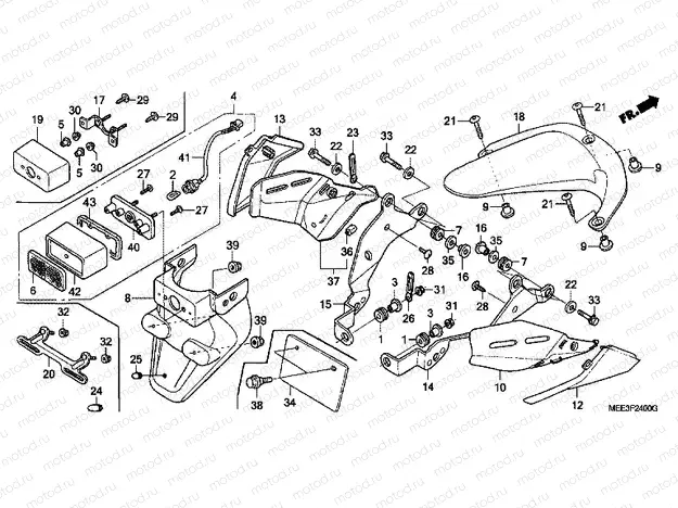 F-24 REAR FENDER (CBR600RR3 / 4)