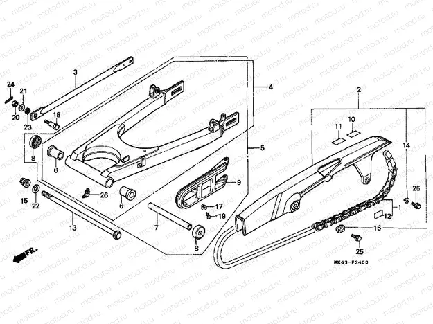F-24 REAR FORK / CHAIN ​​CABINET