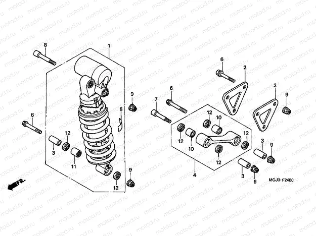 F-24 REAR SHOCK ABSORBER (CBR900RRY, 1 / RE1)