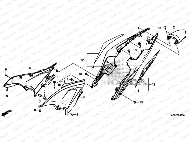 F-24 SIDE COVER / REAR ENGINE COVER