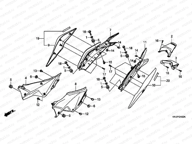 F-24 SIDE COVER / REAR ENGINE COVER