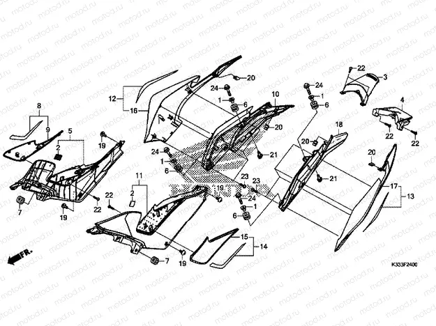F-24 SIDE COVER / REAR ENGINE COVER