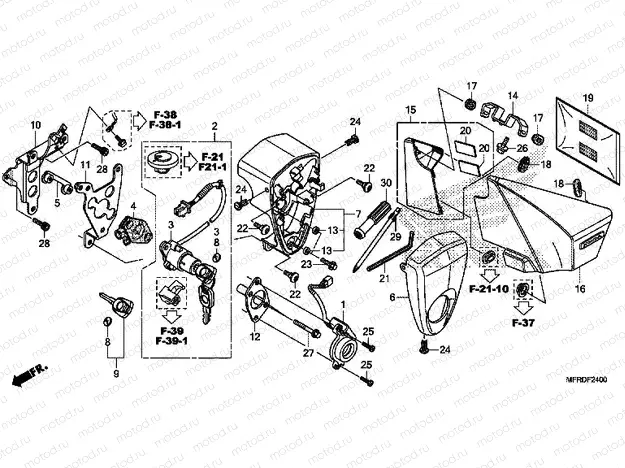 F-24 SIDE COVER / TOOLS / COMBINATION SWITCH