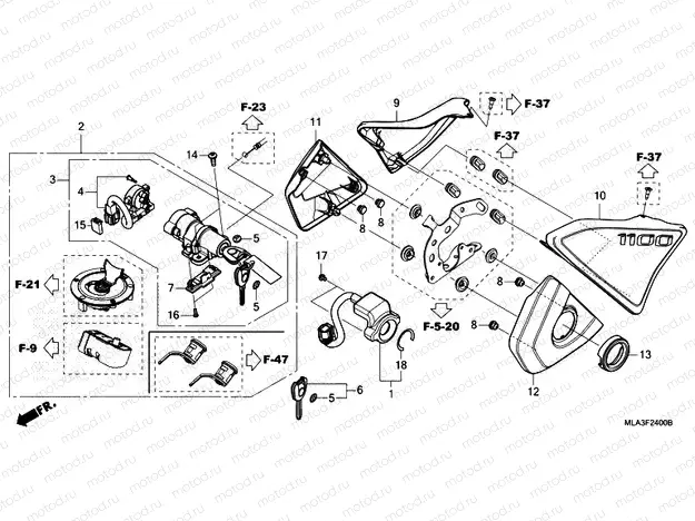 F-24 SIDE COVER/COMBINATION SWITCH